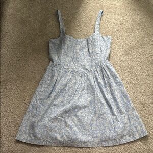 NWT Francesca’s 100% cotton blue and white floral mini summer sun dress